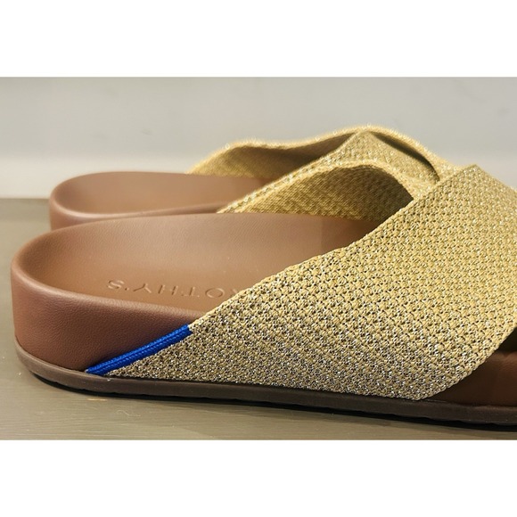 Rothys The Weekend Slide Sandals Size 5.5 Golden Sun Comfort Footbed Slip On - Picture 7 of 9
